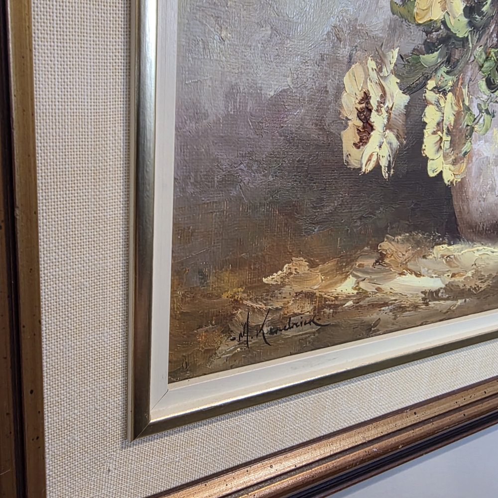 Original Mary Kendrick Oil Painting | Yellow Floral Still Life | Palette Knife - Picture 7 of 15